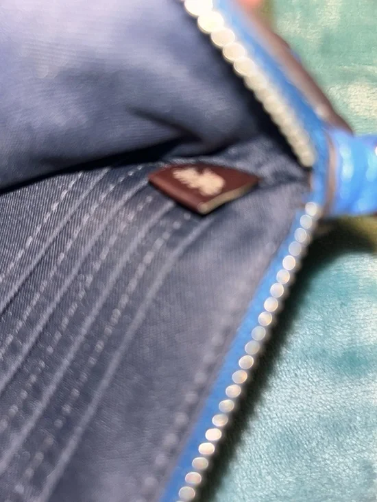 Coach Blue Pebbled Leather Wristlet - Picture 9 of 9